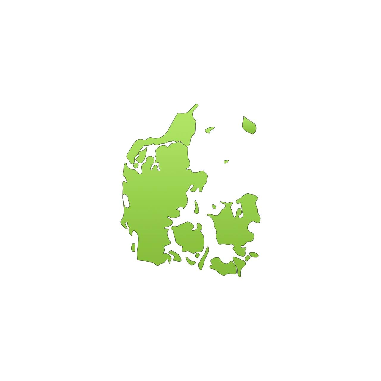 Grønt Danmarkskort