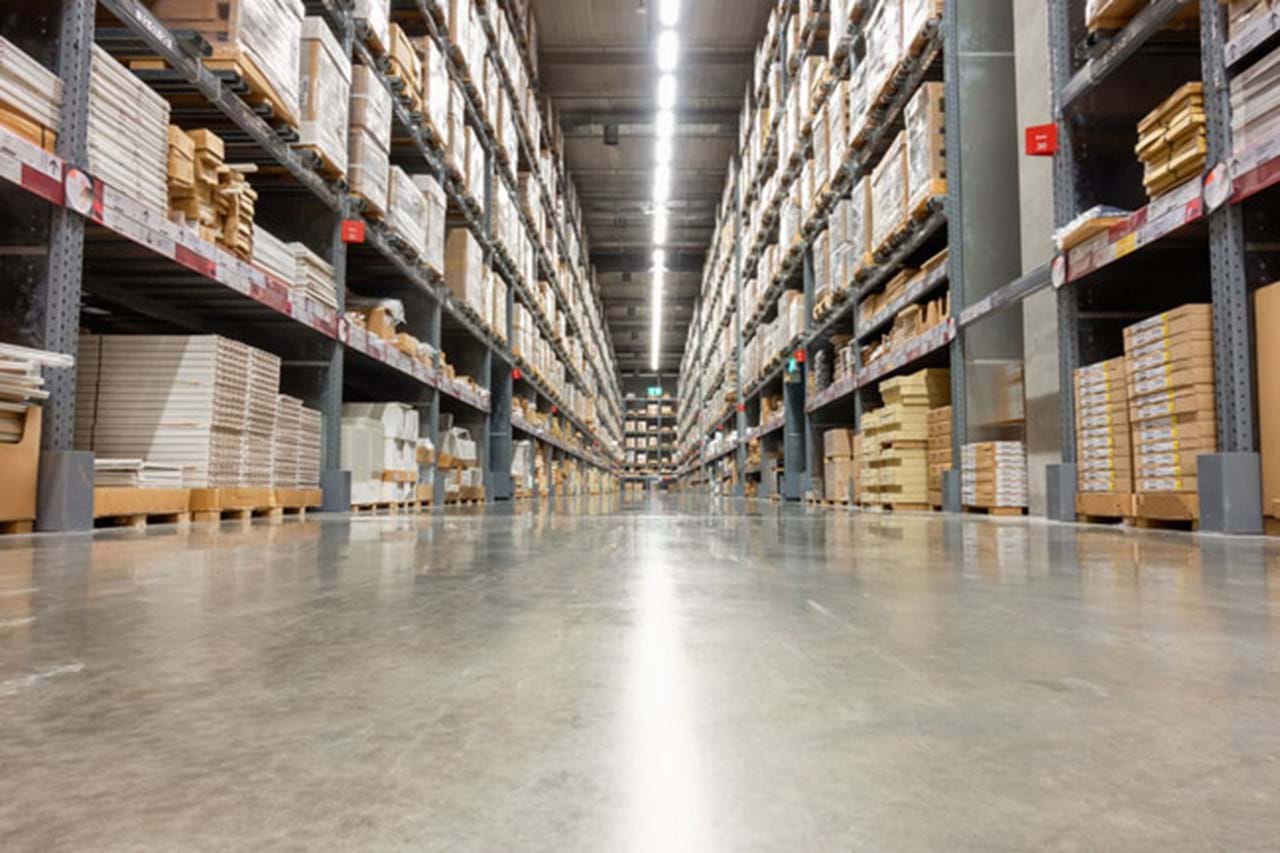 Warehouse with EFAdeck epoxy floor paint