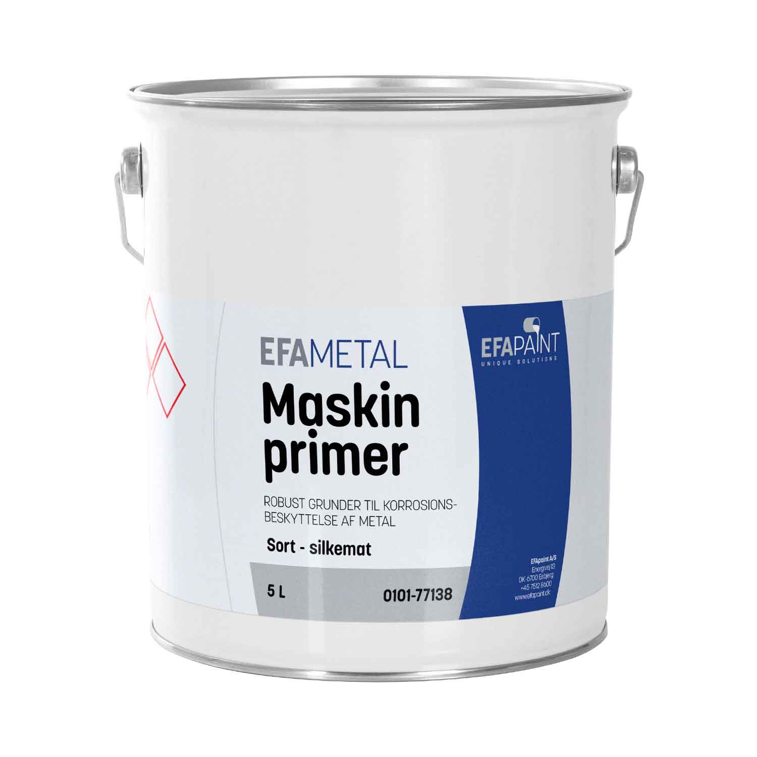 EFAmetal Maskinprimer Silkemat sort 5 liter
