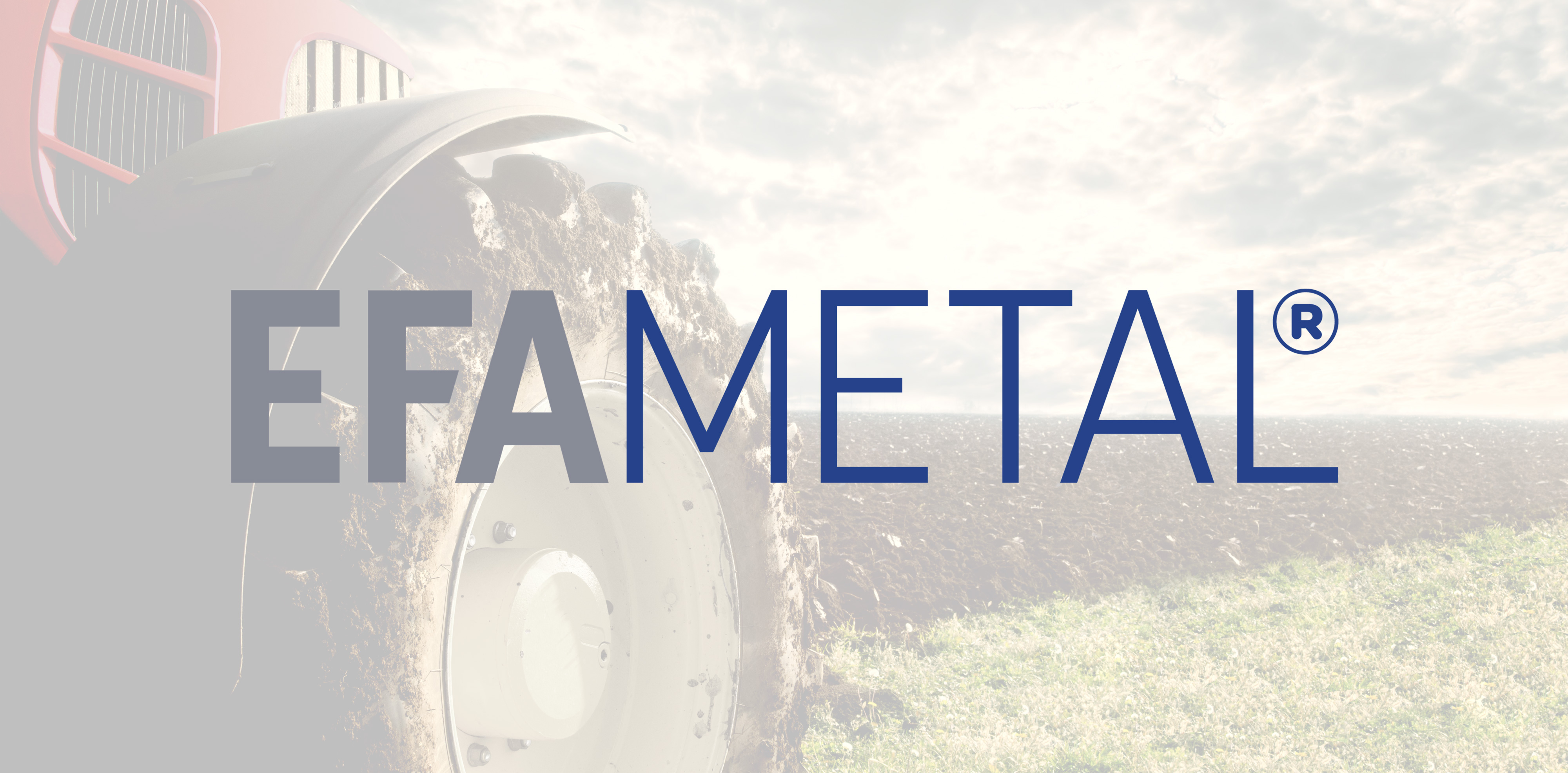 Efametal logo med traktor i baggrunden
