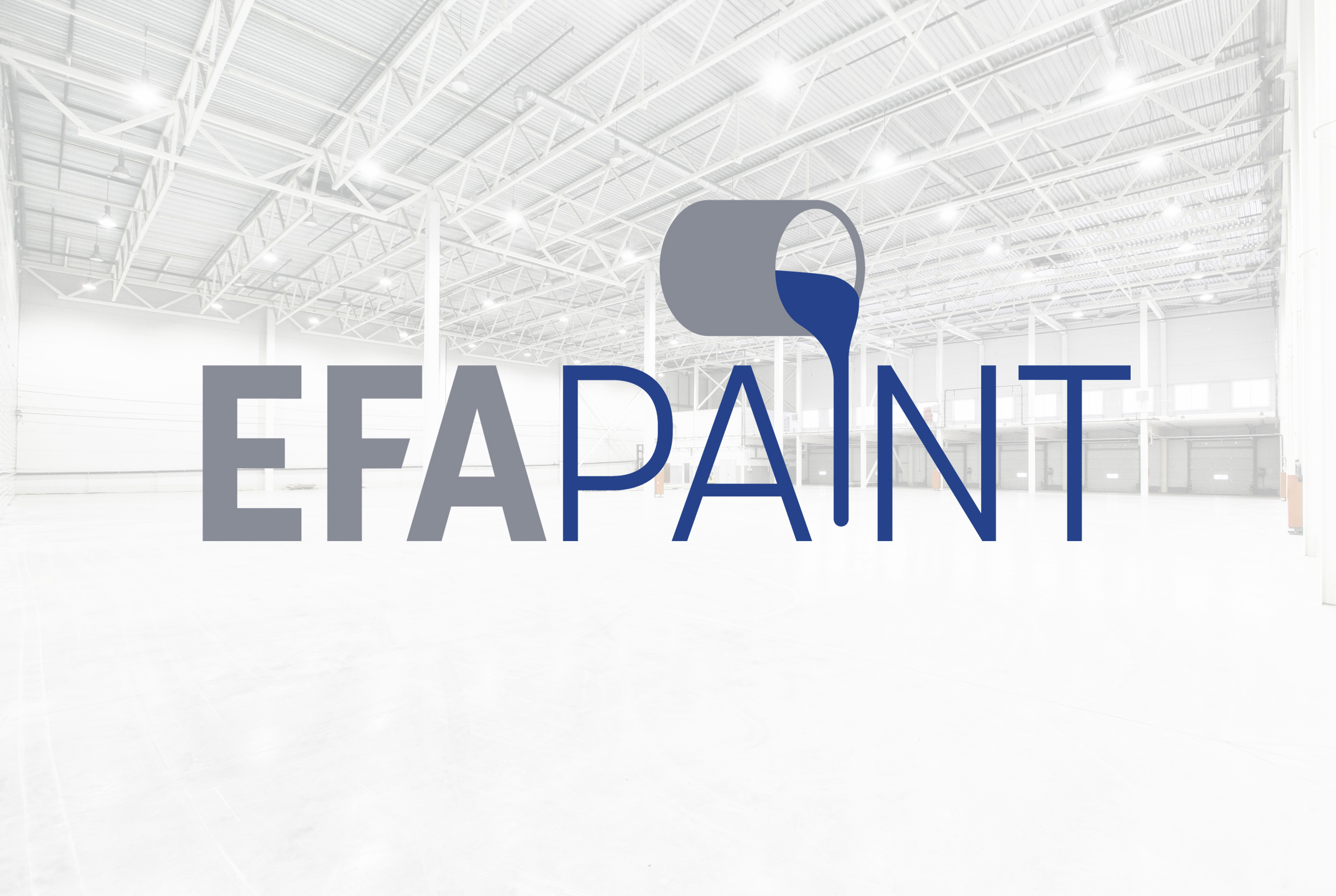 Efapaint logo på baggrund med lagerhal og epoxymaling