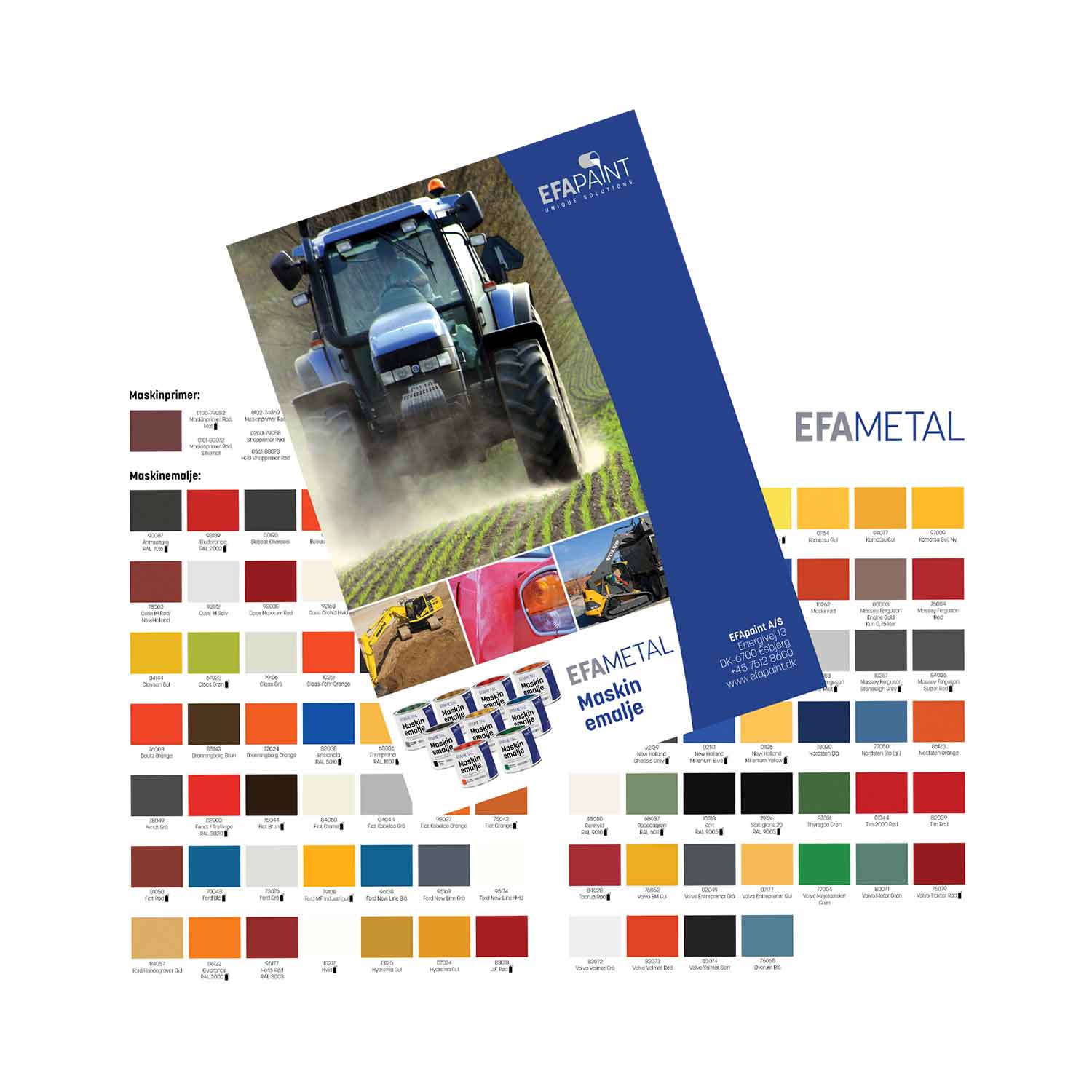 Maskinemalje farvekort